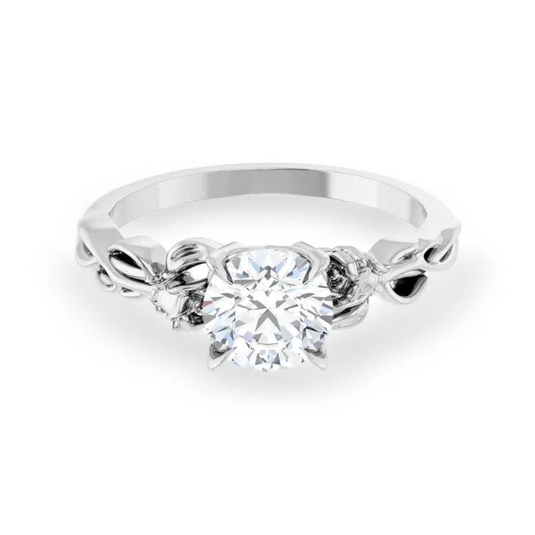 Round Diamond Vintage Inspired Engagement Ring