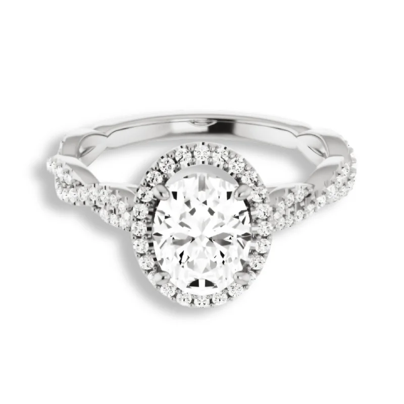 Oval Cut Diamond Halo Engagement Ring