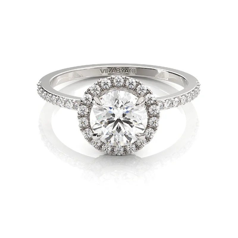 Valentina Round Diamond Halo Engagement Ring