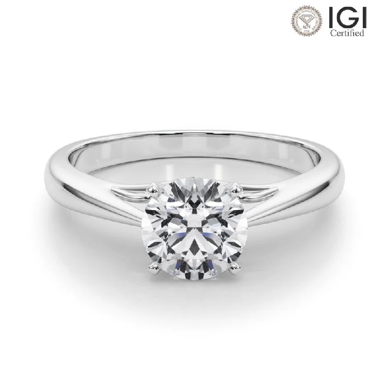 Katerina Round Lab Grown Diamond Solitaire Engagement Ring IGI Certified