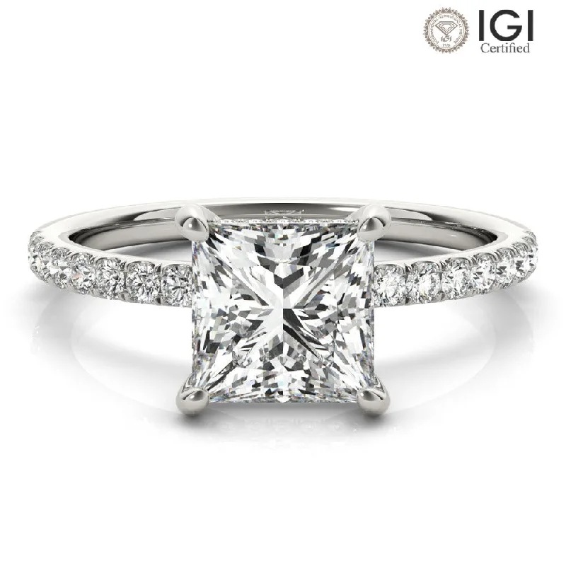 Noa Princess Lab Grown Diamond Solitaire Engagement Ring IGI Certified