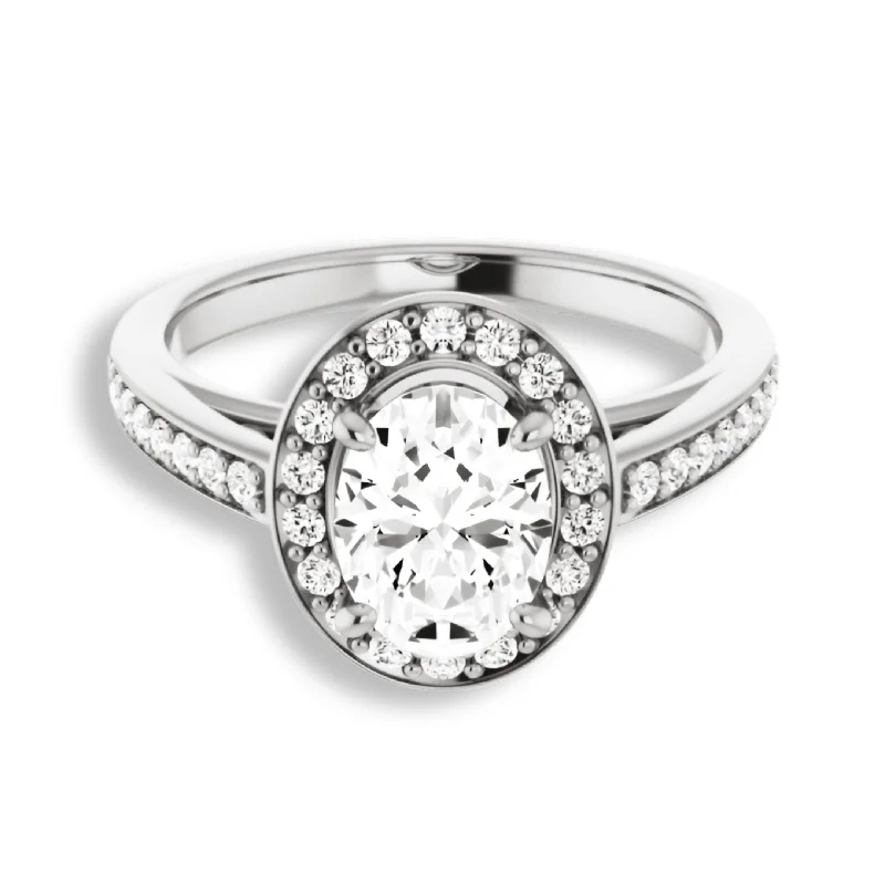 Oval Cut Diamond Halo Engagement Ring