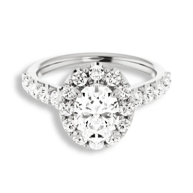 Oval Cut Diamond Halo Engagement Ring