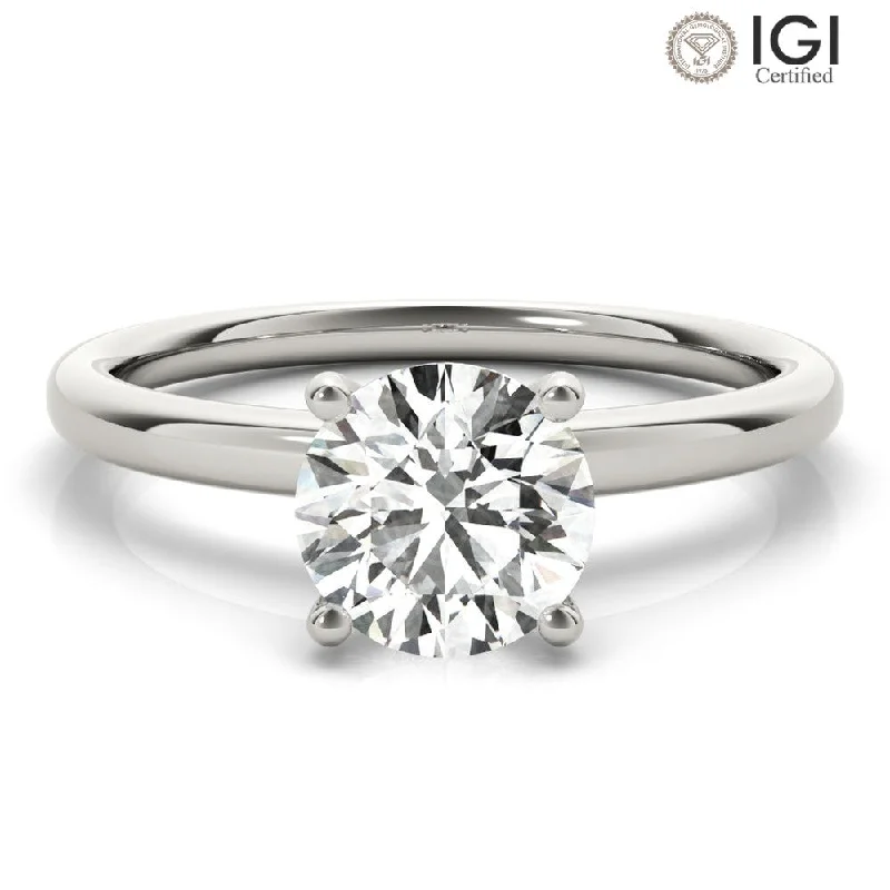 Athena Round Lab Grown Diamond Solitaire Engagement Ring IGI Certified