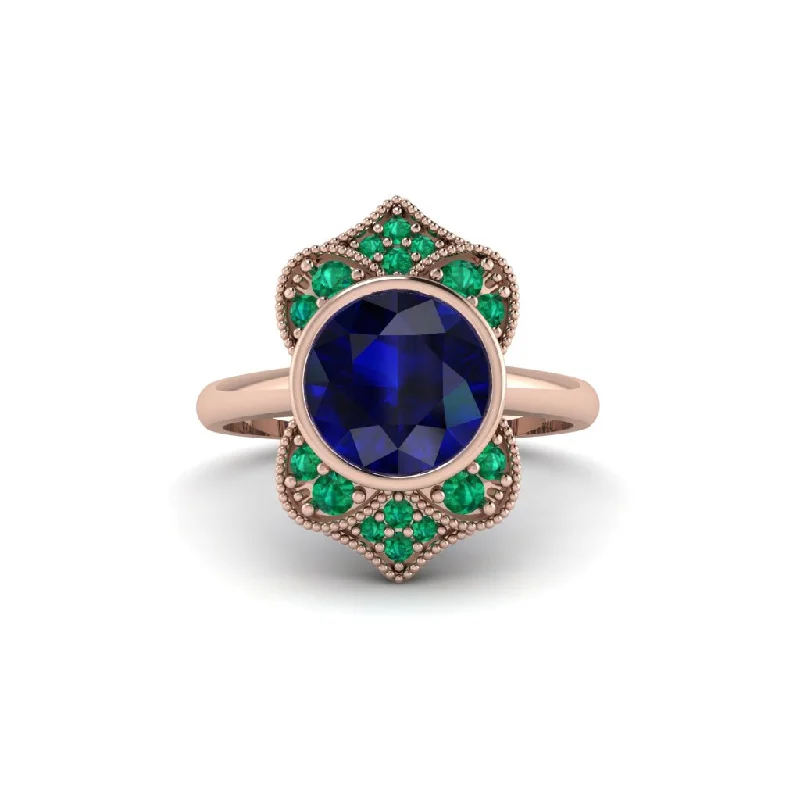 Sapphire Bezel Vintage-Inspired Engagement Ring - Olive No. 29