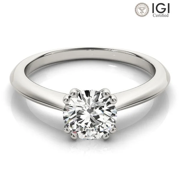 Ava Round Lab Grown Diamond Solitaire Engagement Ring IGI Certified