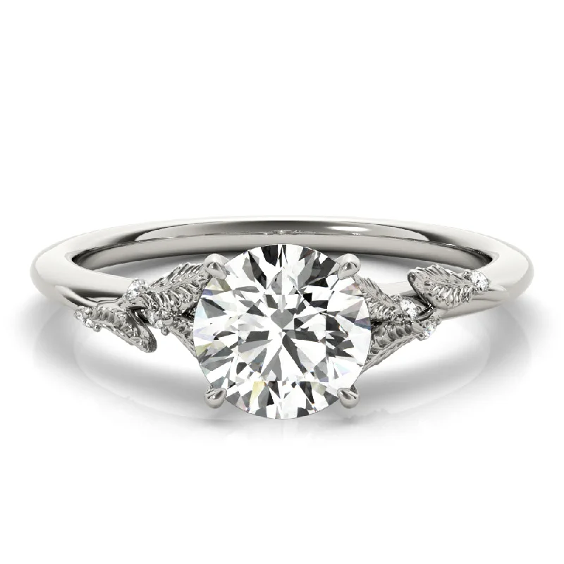 Laurel Round Diamond Solitaire Engagement Ring