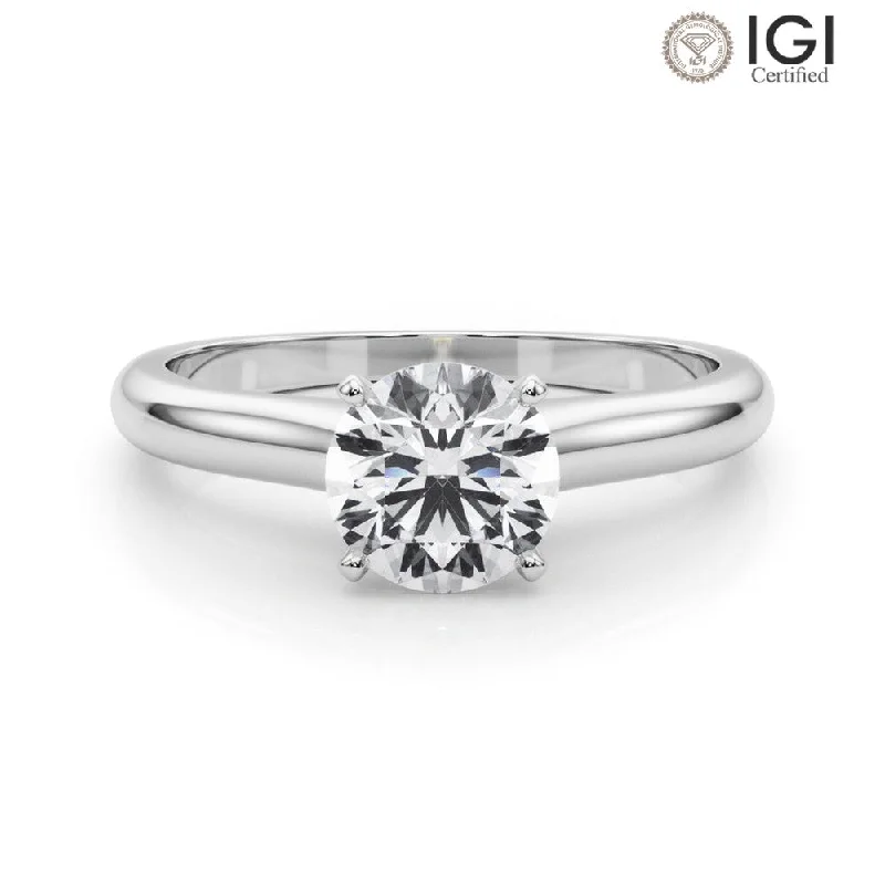 Isabella Round Lab Grown Diamond Solitaire Engagement Ring IGI Certified