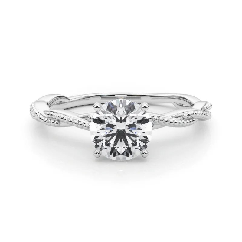 Anastasia Twisted Vine Round Diamond Solitaire Engagement Ring