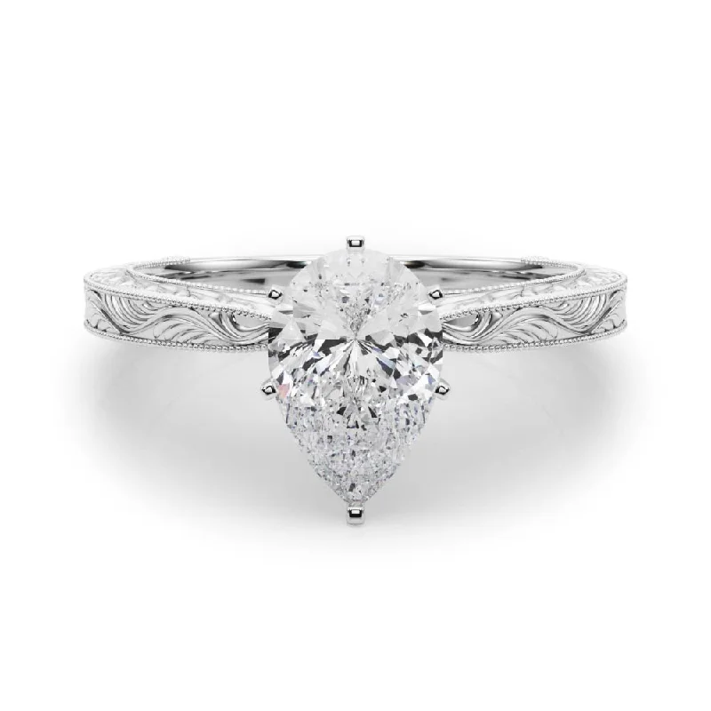 Victoria Pear Diamond Solitaire Engagement Ring