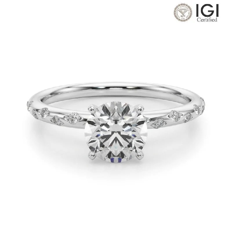 Blair Round Lab Grown Diamond Solitaire Engagement Ring IGI Certified