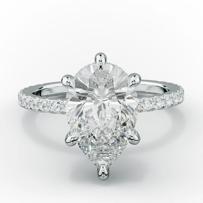 Chloe Six Prong Pear Shape Diamond Engagement Ring