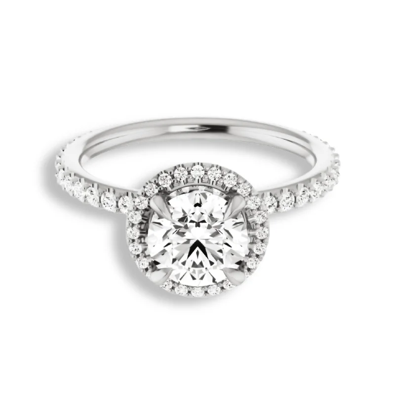 Round Diamond Halo Engagement Ring