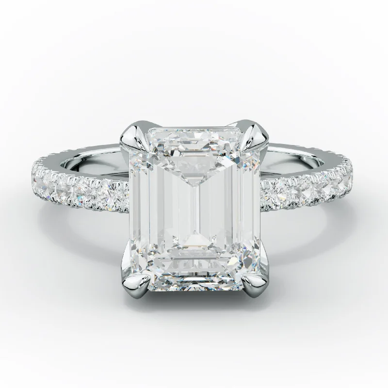 Evelyn Emerald Cut Diamond Engagement Ring