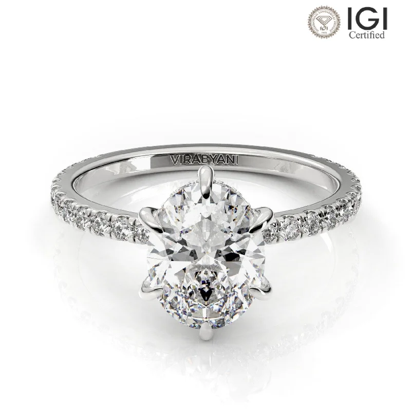 Alessandra Oval Lab Grown Diamond Engagement Ring IGI Certified