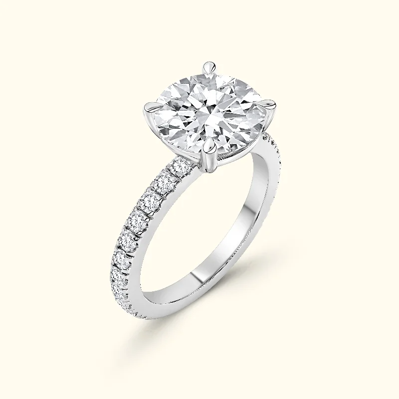 Alana' Engagement Ring with French Pavé Setting