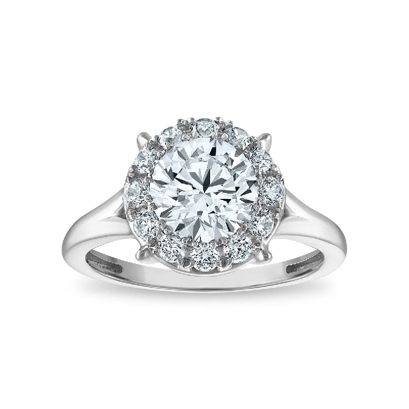 Signature EcoLove 2 CTW Lab Grown Diamond Halo Engagement Ring in 14KT White Gold