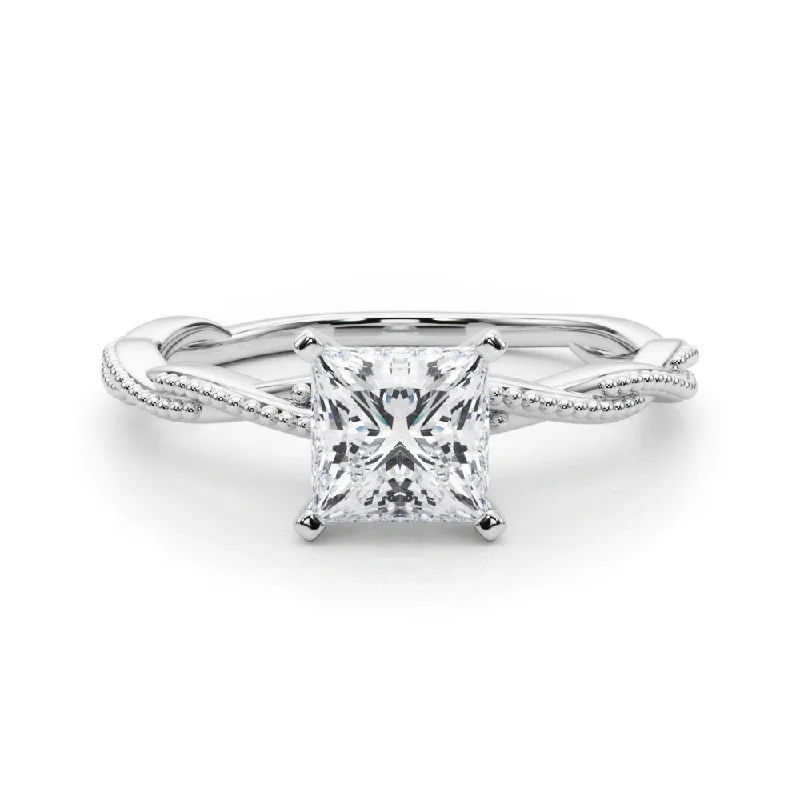 Anastasia Twisted Vine Princess Diamond Solitaire Engagement Ring