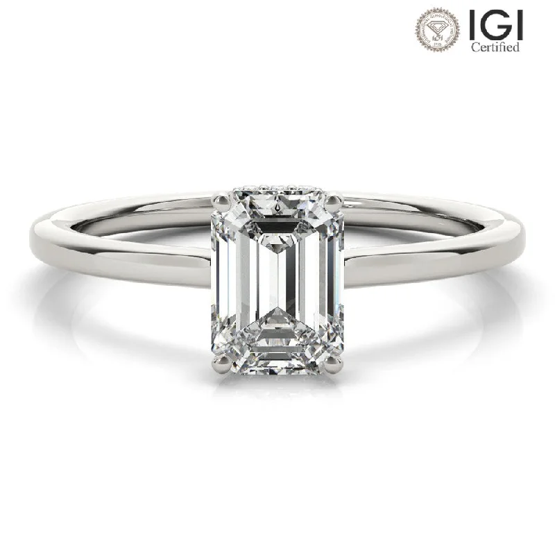 Aimee Emerald Lab Grown Diamond Solitaire Engagement Ring IGI Certified