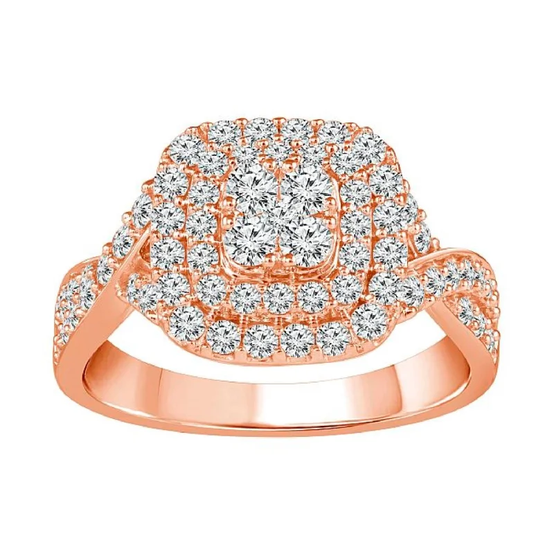 Red Hot Deal  1 CTW Diamond Engagement Ring in 10KT Rose Gold