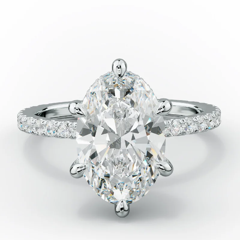 Chloe Six Prong Oval Diamond Engagement Ring