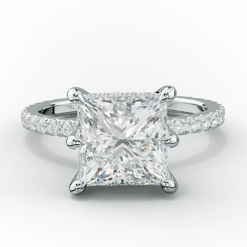 Six Prong Princess Cut Diamond Engagement Ring