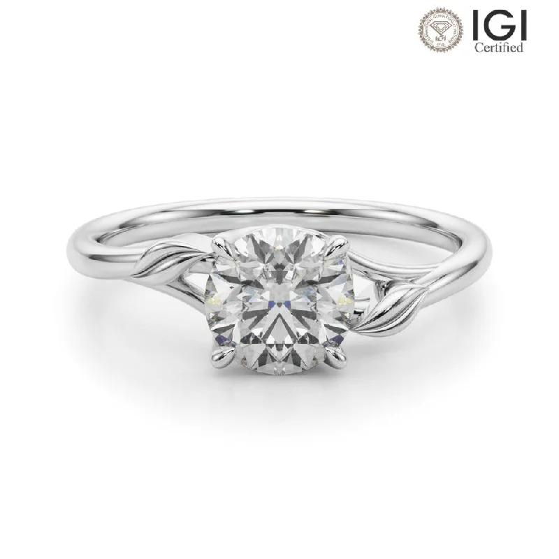 Eden Round  Lab Grown Diamond Solitaire Engagement Ring IGI Certified