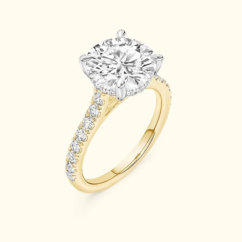 Elizabeth' Engagement Ring - French Pavé Halo Design