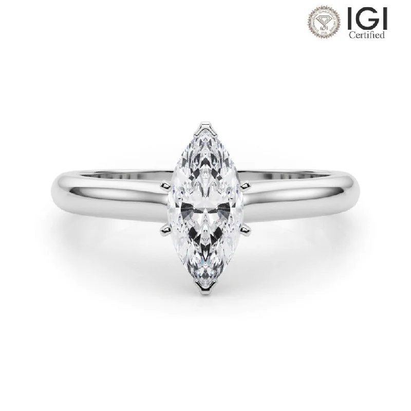 Isabella Marquise Lab Grown Diamond Solitaire Engagement Ring IGI Certified