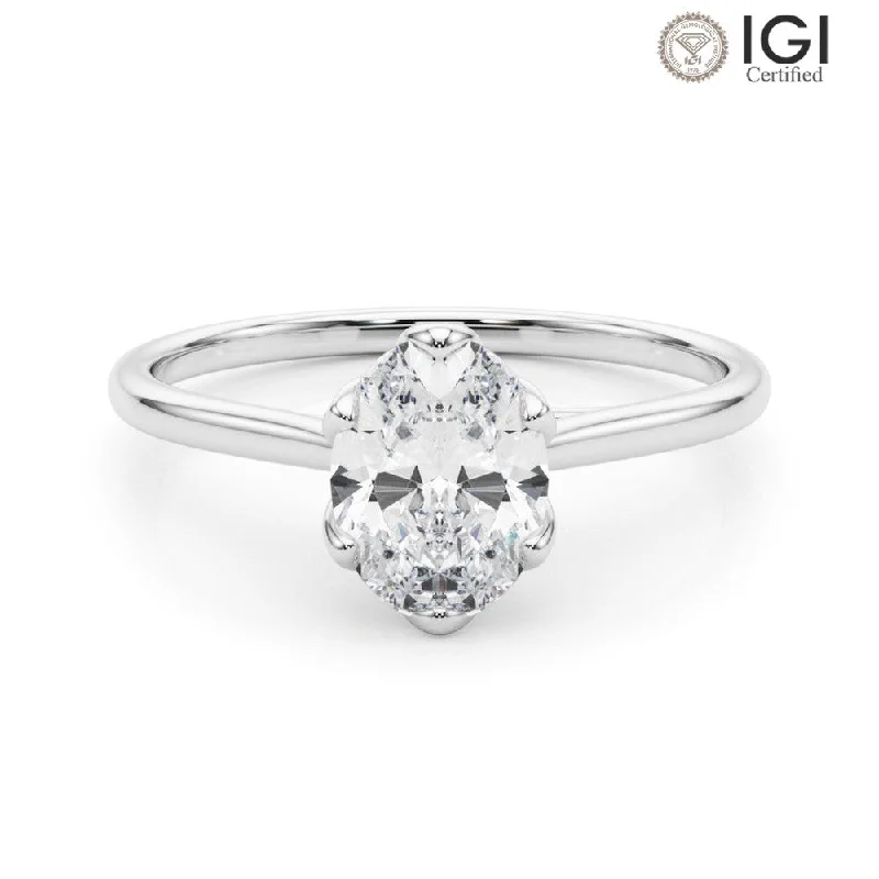 Esme Oval Lab Grown Diamond Solitaire Engagement Ring IGI Certified