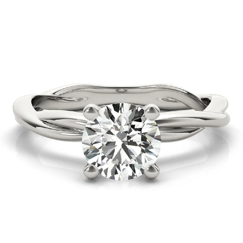 Twisted Vine Round Diamond Solitaire Engagement Ring