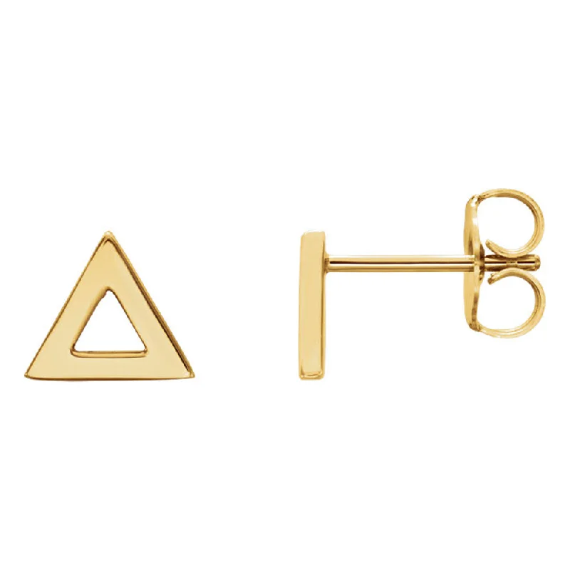 7mm (1/4 Inch) Polished 14k Yellow Gold Tiny Triangle Post Earrings