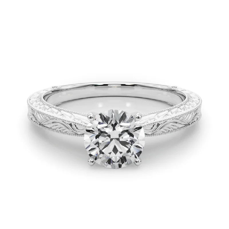 Victoria Round Diamond Solitaire Engagement Ring