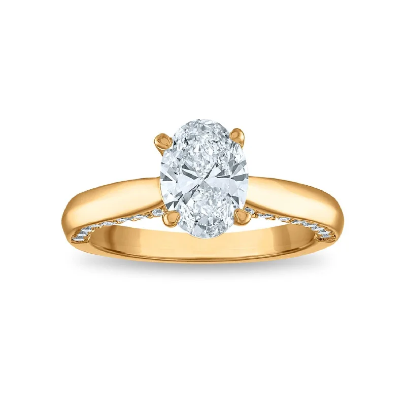 Signature EcoLove 2 CTW Lab Grown Oval Solitaire Engagement Ring in 14KT Gold