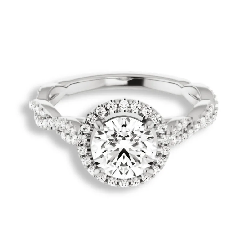 Round Diamond Halo Engagement Ring