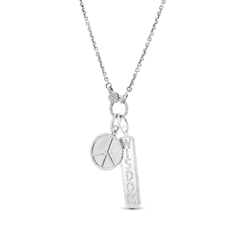 Peace and Wisdom Diamond Charm Necklace   N0002634