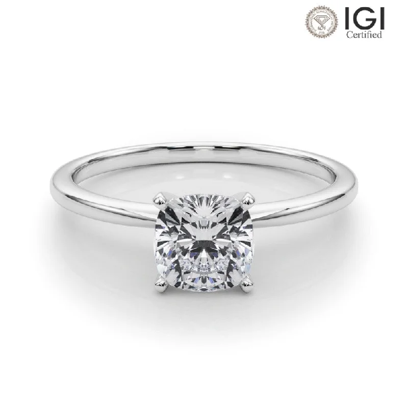 Angelica Cushion Lab Grown Diamond Solitaire Engagement Ring IGI Certified