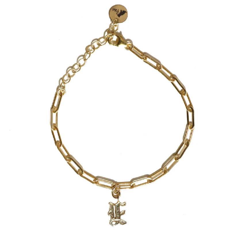 Custom Old English Initial Bracelet