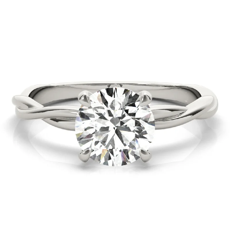 Twisted Vine Round Diamond Solitaire Engagement Ring