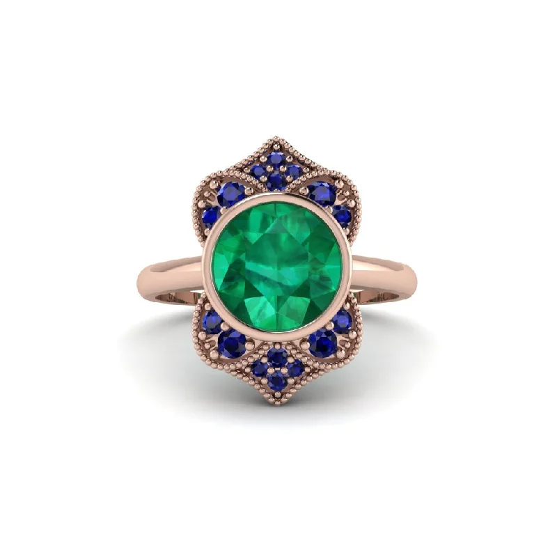 Emerald Bezel Vintage-Inspired Engagement Ring - Olive No. 65