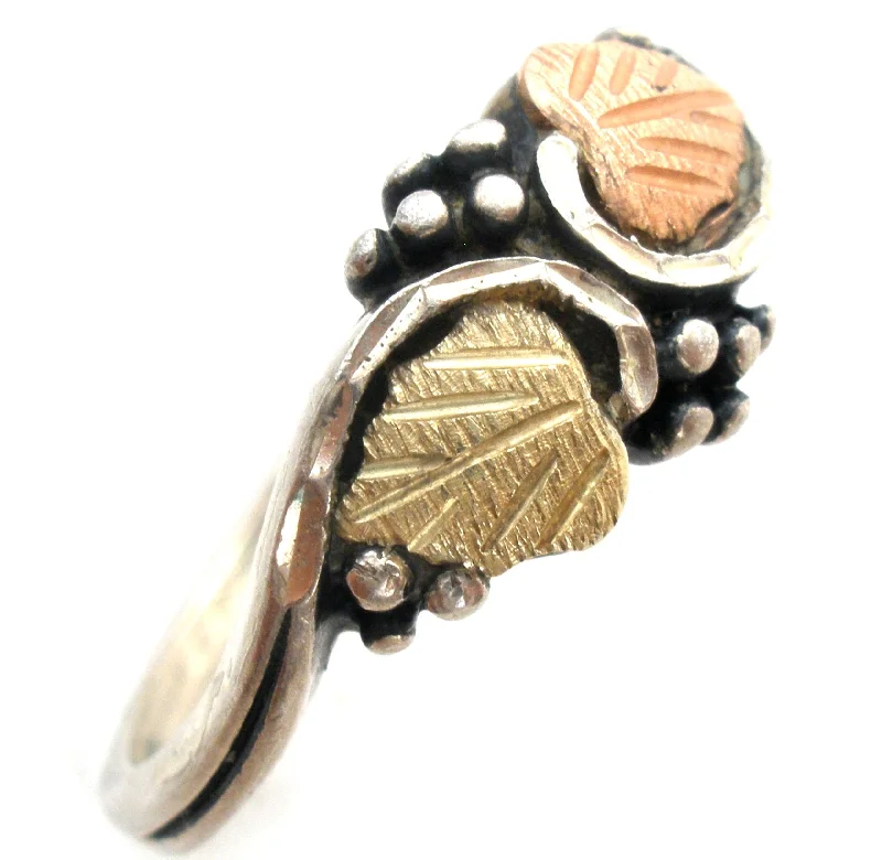 Women's rings feminine-touch-Sterling Silver & 12K Black Hills Gold Ring Size 8.5