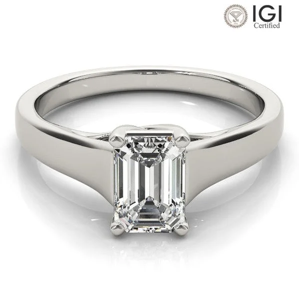 Evelyn Emerald Lab Grown Diamond Solitaire Engagement Ring IGI Certified