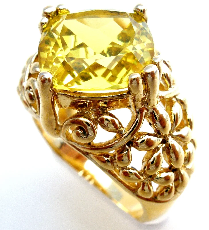 Ross Simons Yellow Quartz Sterling Silver Ring Size 5