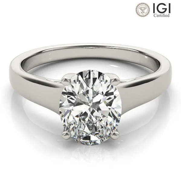 Evelyn Oval Lab Grown Diamond Solitaire Engagement Ring IGI Certified