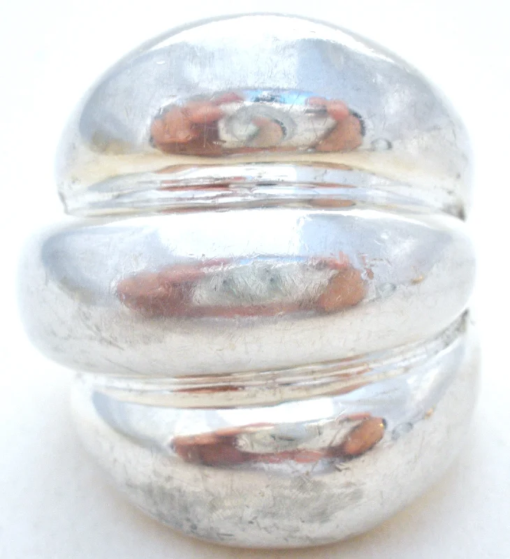 Women's rings everyday-gem-Sterling Silver Dome Shrimp Ring Size 8