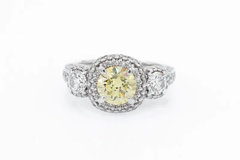 Tacori 18k Fancy Yellow Diamond Engagement Ring