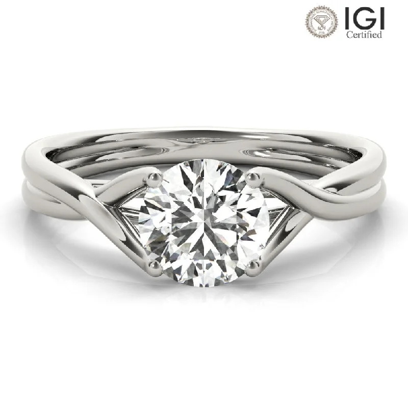 Amara Round  Lab Grown Diamond Solitaire Engagement Ring IGI Certified