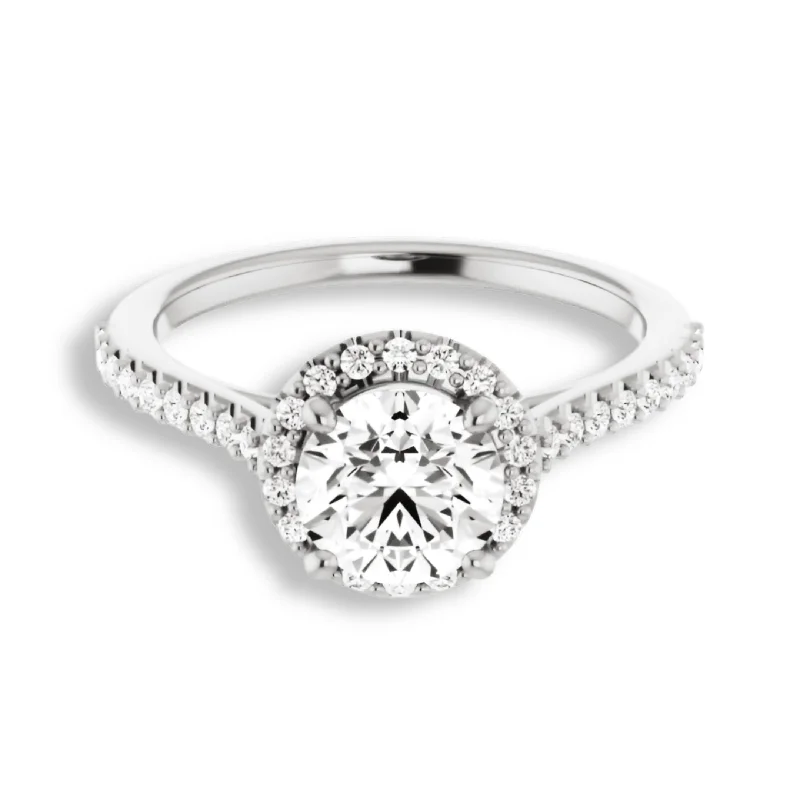 Round Diamond Halo Engagement Ring