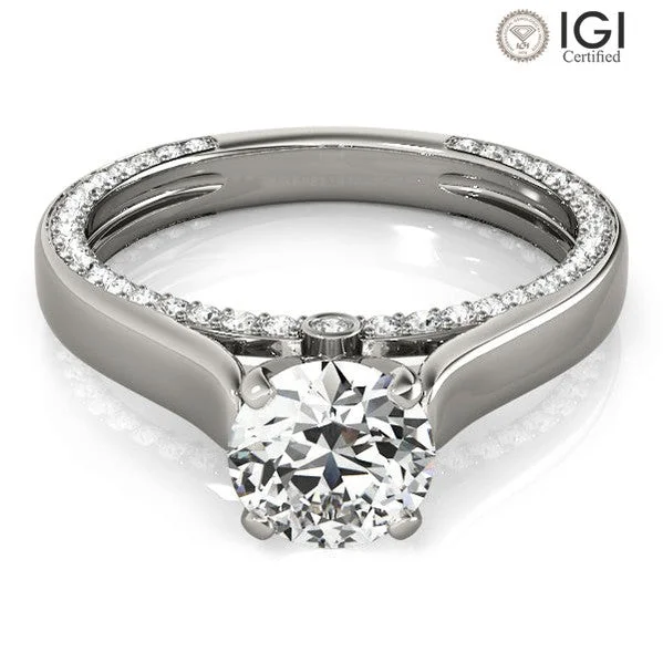 Estella Round Lab Grown Diamond Solitaire Engagement Ring IGI Certified