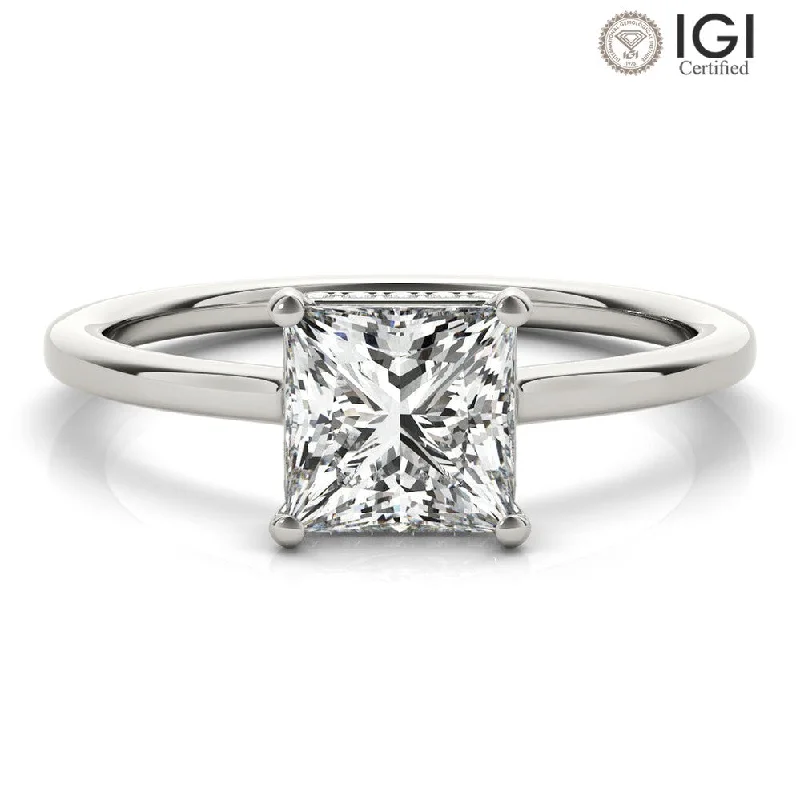 Aimee Princess Lab Grown Diamond Solitaire Engagement Ring IGI Certified